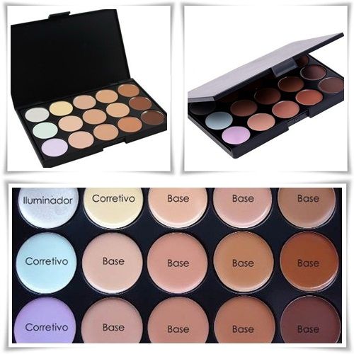 Paleta de Bases e Corretivos 15 cores